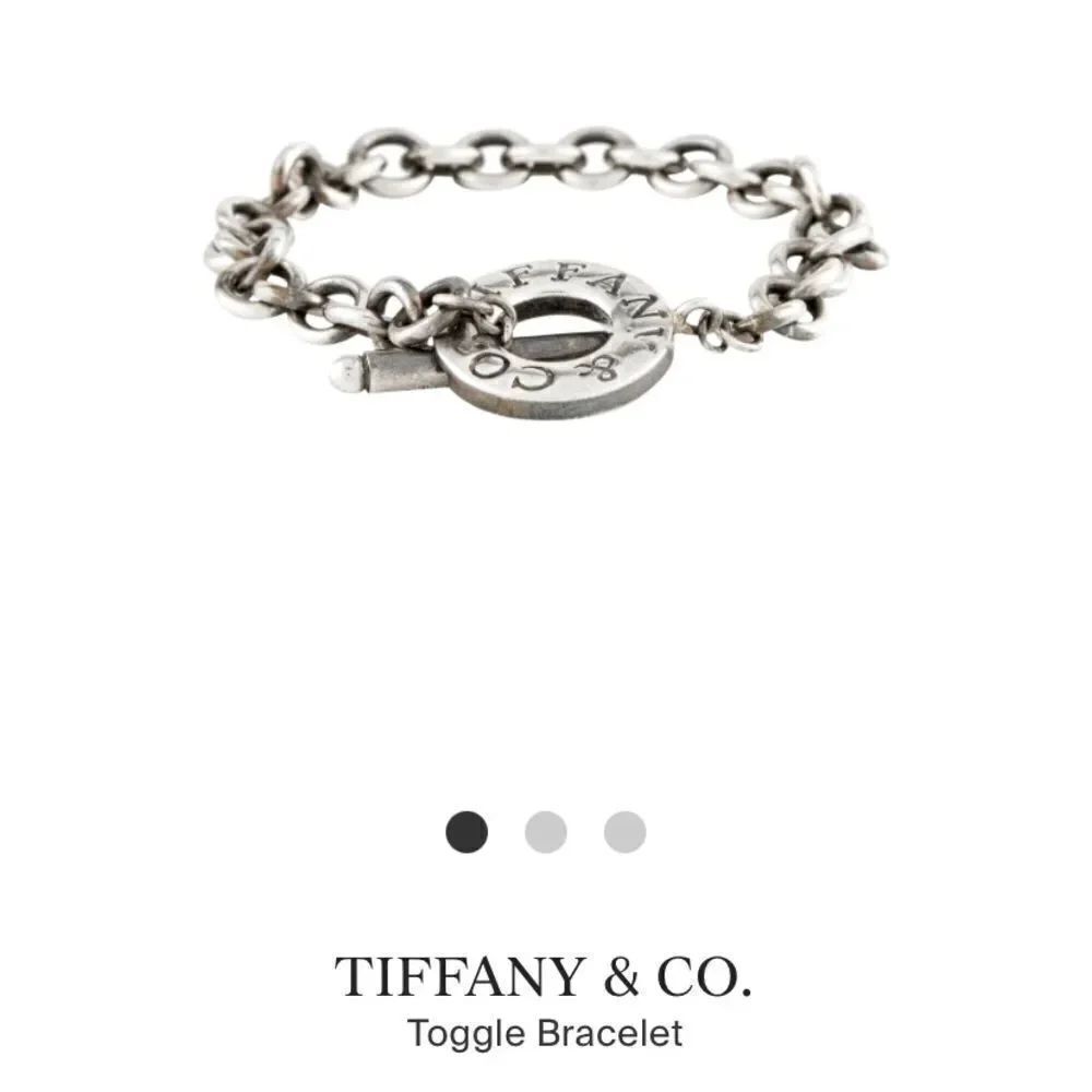 Tiffany & Co. Sterling Silver 6.75" Toggle Charm Bracelet original pouch and box